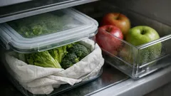 냉장고 채소 보관법, 랩 없이도 신선도 오래 가는 면 천 밀폐 루틴